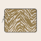 Neutral Zebra Pattern Beige and Cream Laptop Sleeve Gallery Image 1