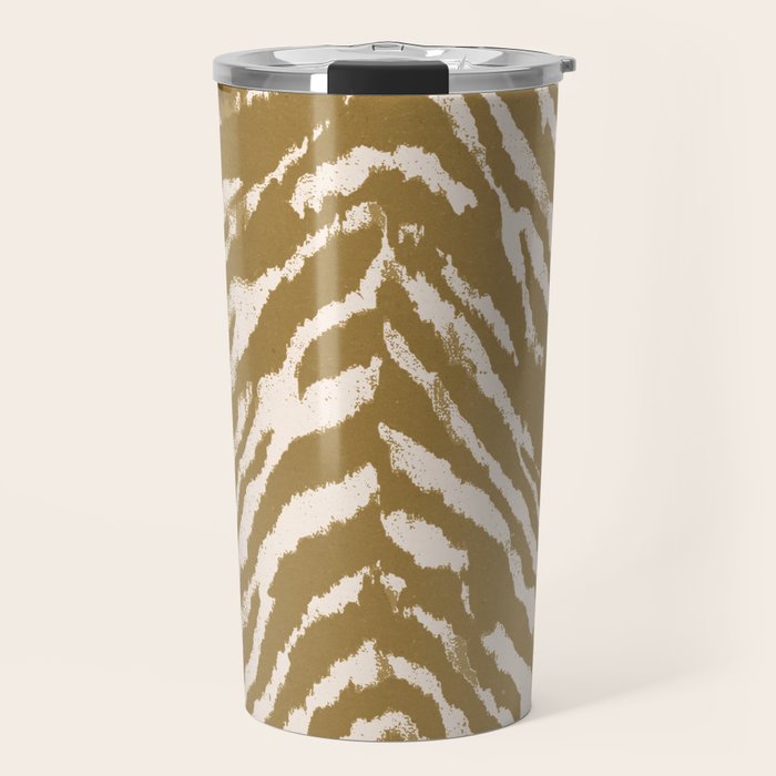 Neutral Zebra Pattern Beige and Cream Travel Mug Gallery Image 1