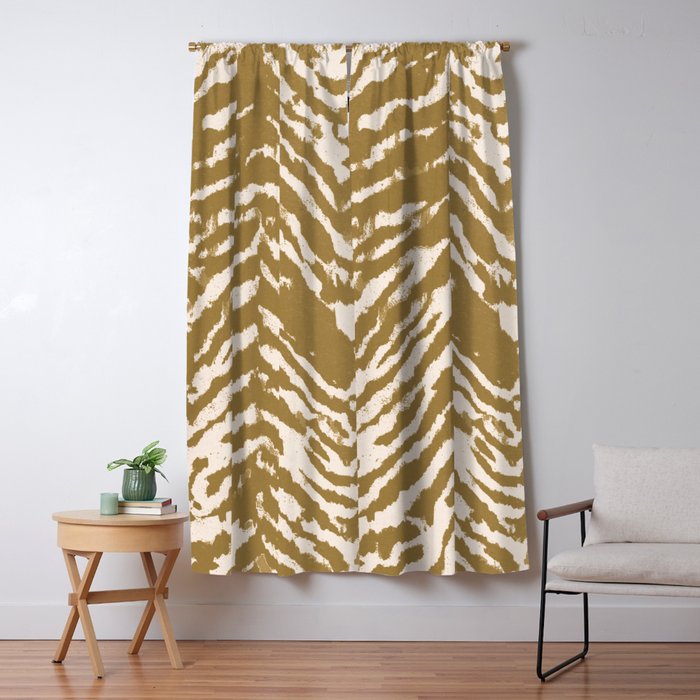 Neutral Zebra Pattern Beige and Cream Window Curtain Gallery Image 1