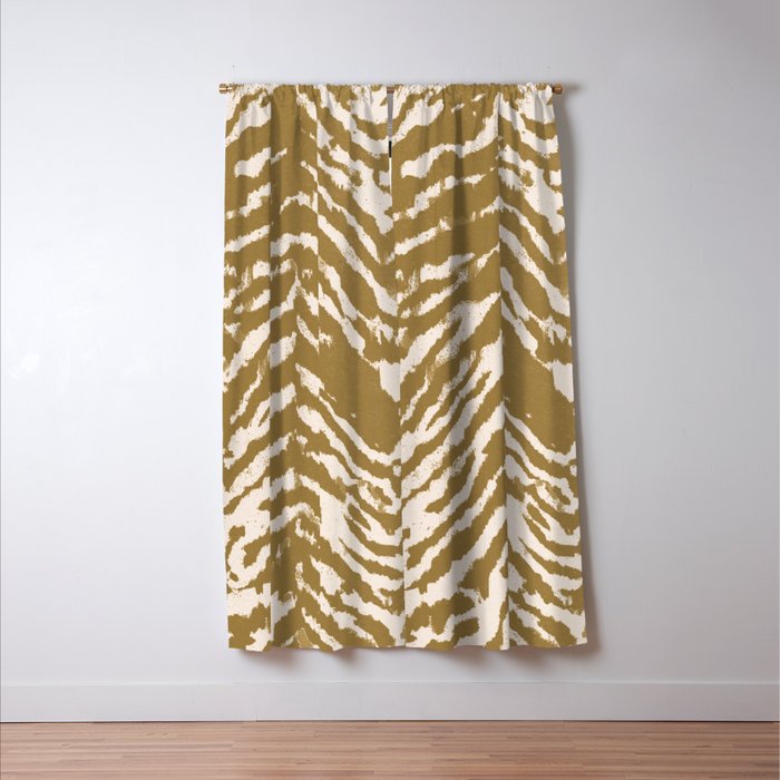 Neutral Zebra Pattern Beige and Cream Window Curtain Gallery Image 3
