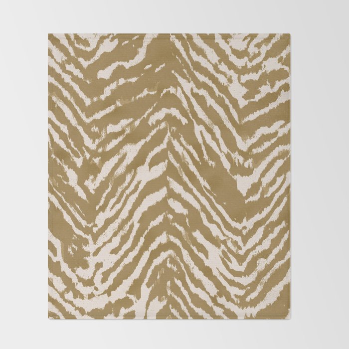 Neutral Zebra Pattern Beige and Cream Throw Blanket Gallery Image 2