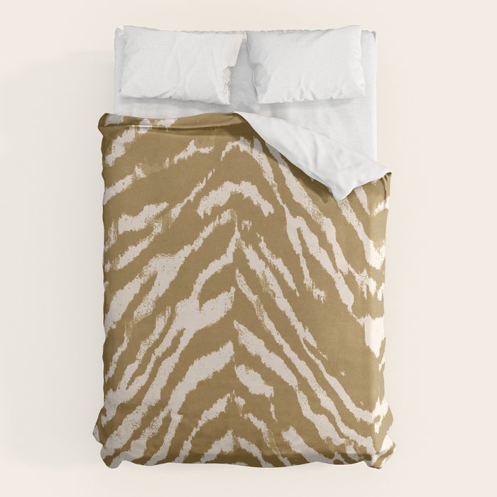 Neutral Zebra Pattern Beige and Cream Duvet Cover Gallery Image 6