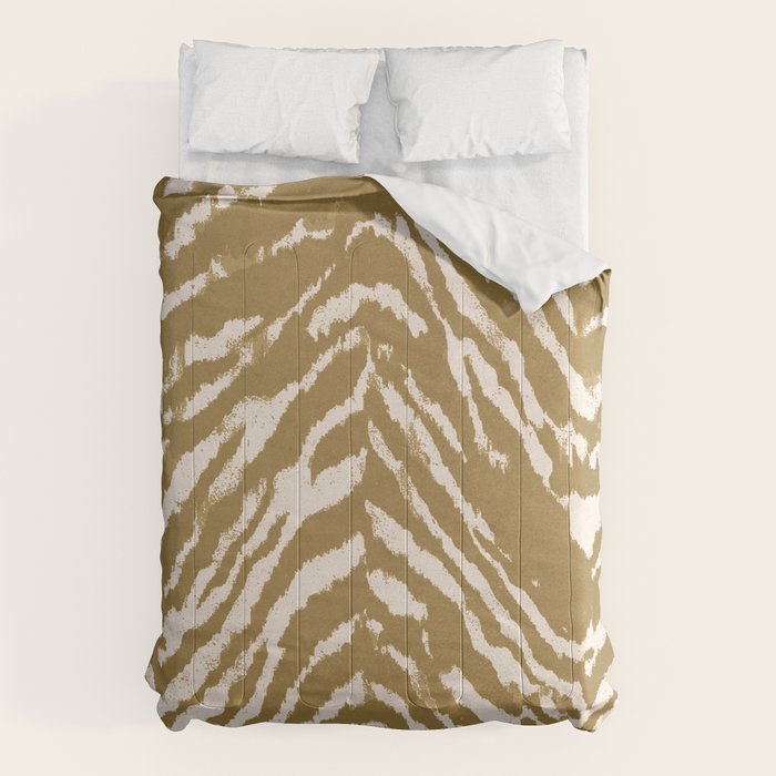 Neutral Zebra Pattern Beige and Cream Comforter Gallery Image 6