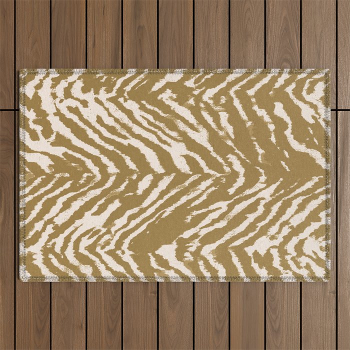 Neutral Zebra Pattern Beige and Cream Outdoor Rug Gallery Image 1