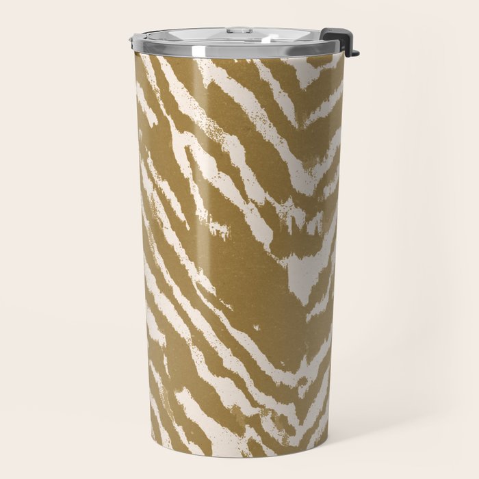 Neutral Zebra Pattern Beige and Cream Travel Mug Gallery Image 2