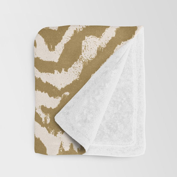 Neutral Zebra Pattern Beige and Cream Throw Blanket Gallery Image 3