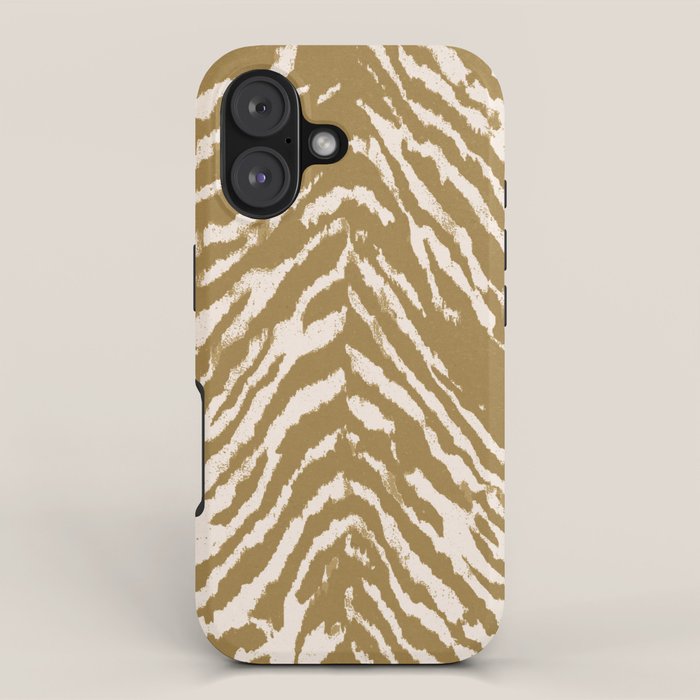 Neutral Zebra Pattern Beige and Cream iPhone Case Gallery Image 1