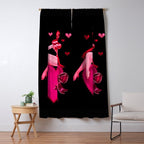 Retro Valentine Redhead Pinup Doll on a Big Heart Window Curtain Gallery Image 5