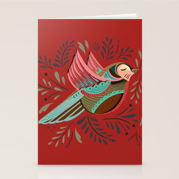 Peace Bird - Red Stationery Card Gallery Image 1