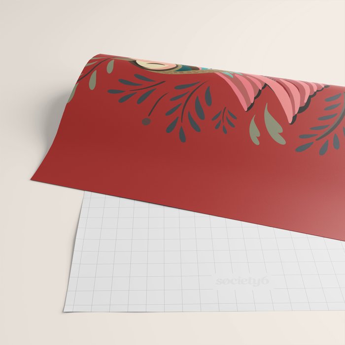 Peace Bird - Red Wrapping Paper Gallery Image 2