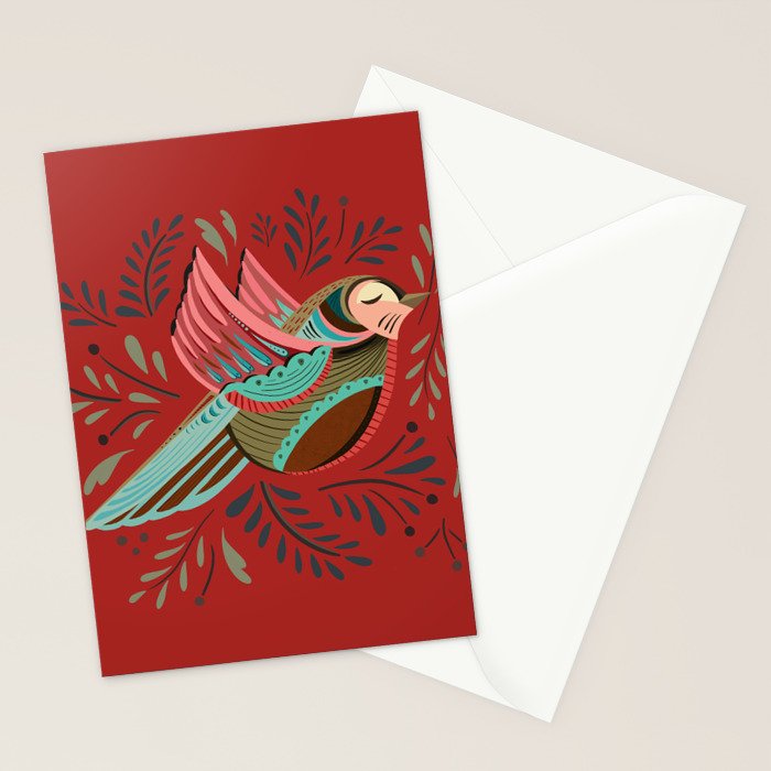 Peace Bird - Red Stationery Card Gallery Image 2