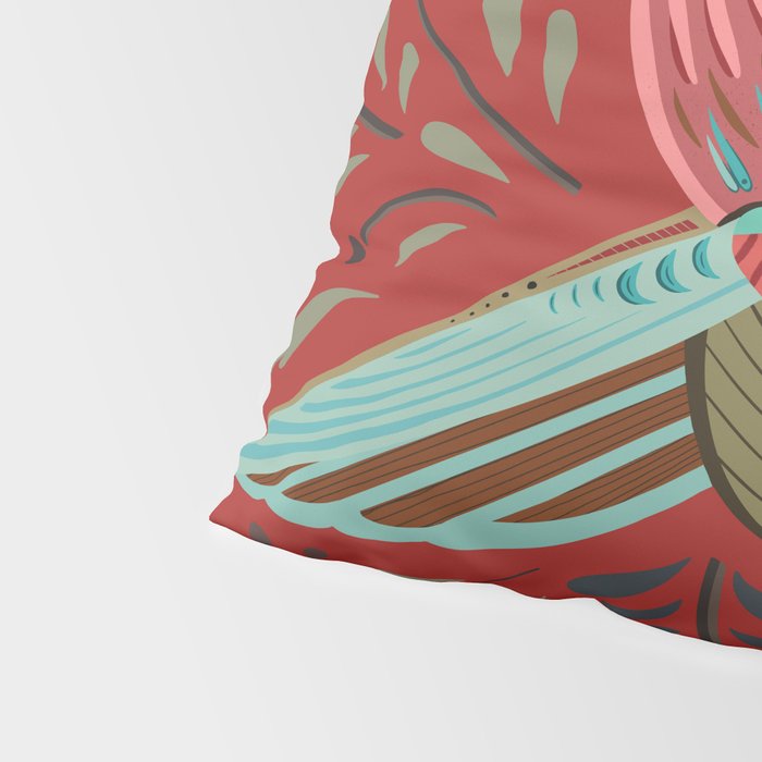 Peace Bird - Red Pillow Sham Gallery Image 4