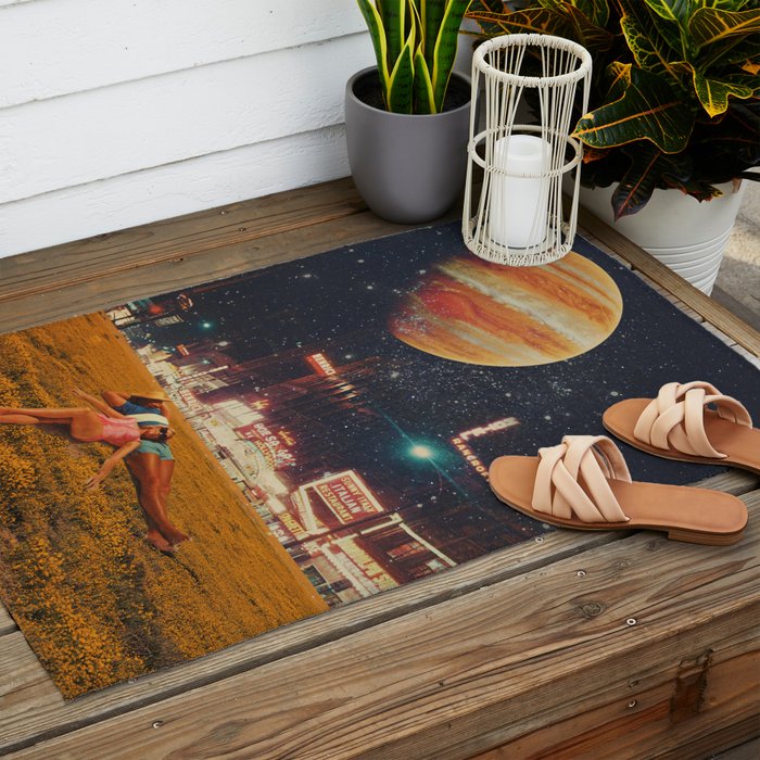 a postcard from year 2349 Outdoor Rug Gallery Image 2