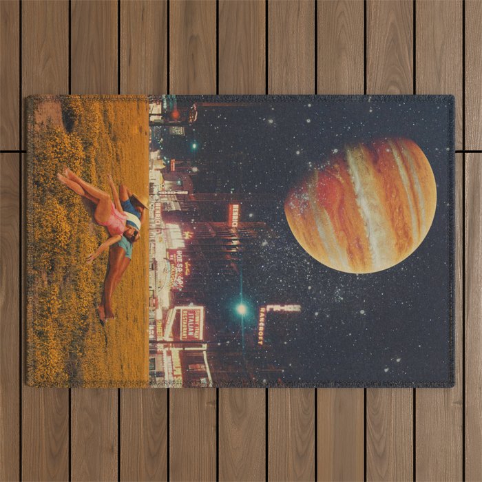 a postcard from year 2349 Outdoor Rug Gallery Image 1
