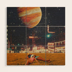 a postcard from year 2349 Wood Wall Art Gallery Image 1