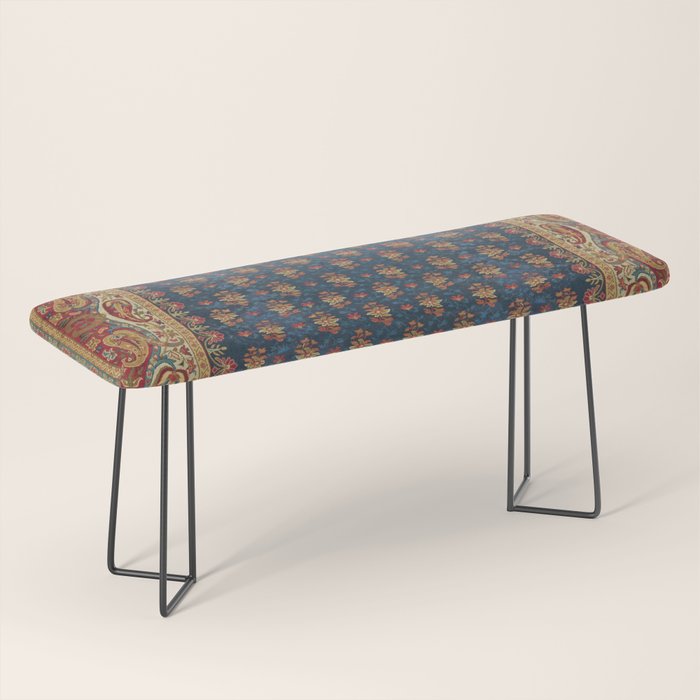 Antique English Axminster Carpet Print Bench Gallery Image 1
