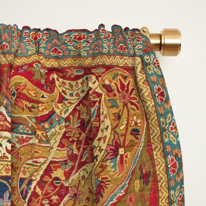 Antique English Axminster Carpet Print Window Curtain Gallery Image 2