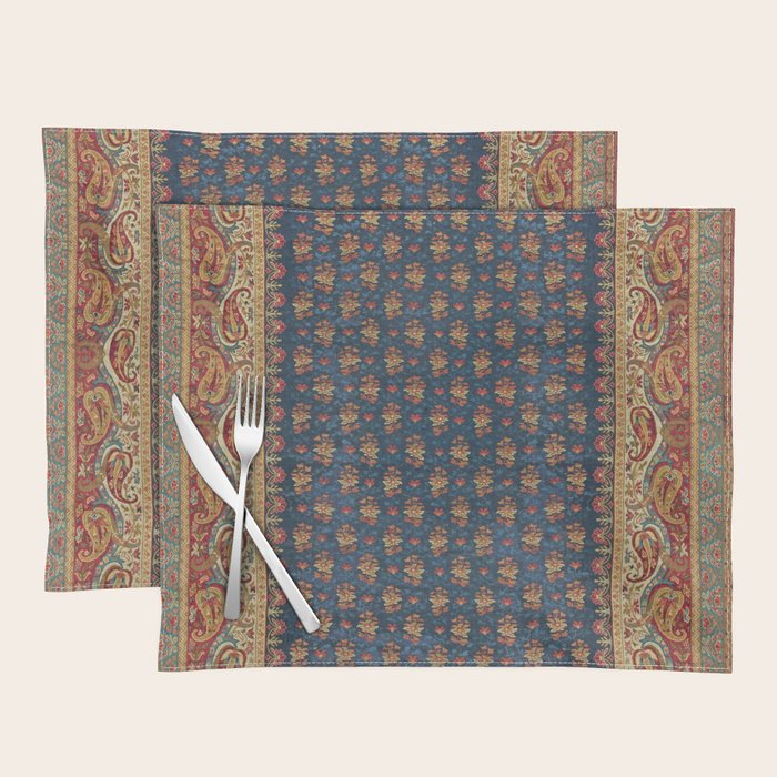 Antique English Axminster Carpet Print Placemat Gallery Image 1