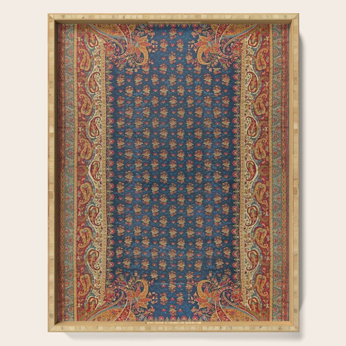 Antique English Axminster Carpet Print Serving Tray Gallery Image 1