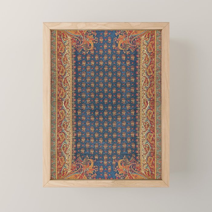 Antique English Axminster Carpet Print Mini Art Print Gallery Image 1