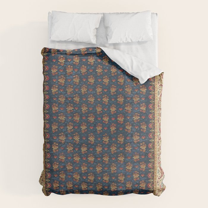 Antique English Axminster Carpet Print Duvet Cover Gallery Image 1