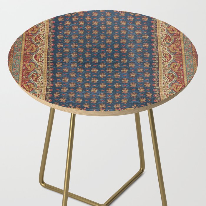 Antique English Axminster Carpet Print Side Table Gallery Image 2