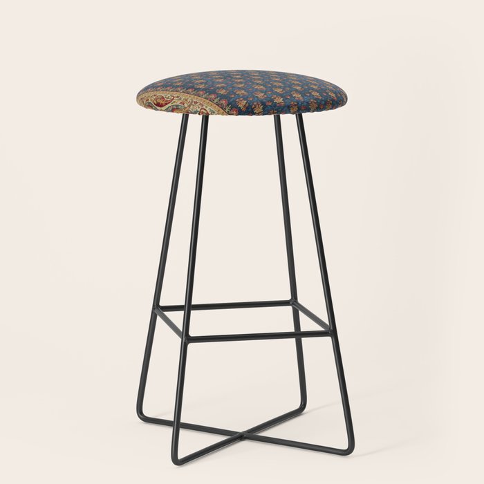 Antique English Axminster Carpet Print Stool Gallery Image 1
