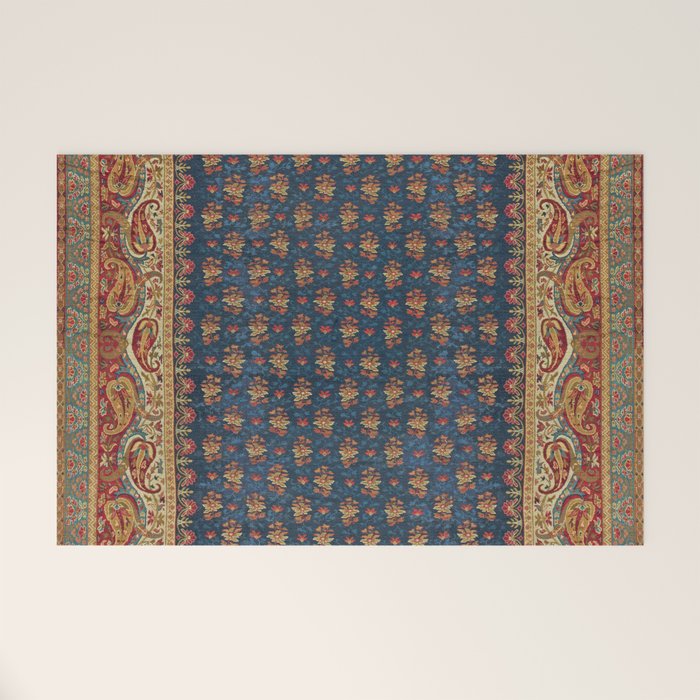 Antique English Axminster Carpet Print Welcome Mat Gallery Image 1