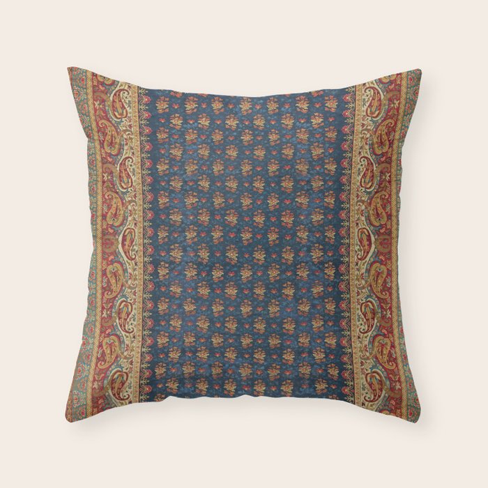 Antique English Axminster Carpet Print Throw Pillow Gallery Image 6