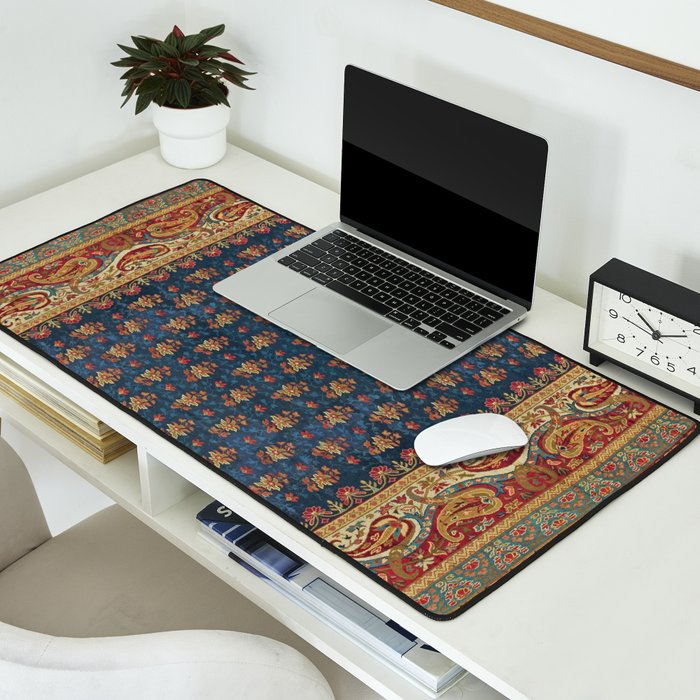 Antique English Axminster Carpet Print Desk Mat Gallery Image 2