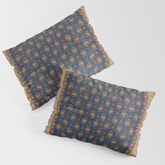 Antique English Axminster Carpet Print Pillow Sham Gallery Image 1
