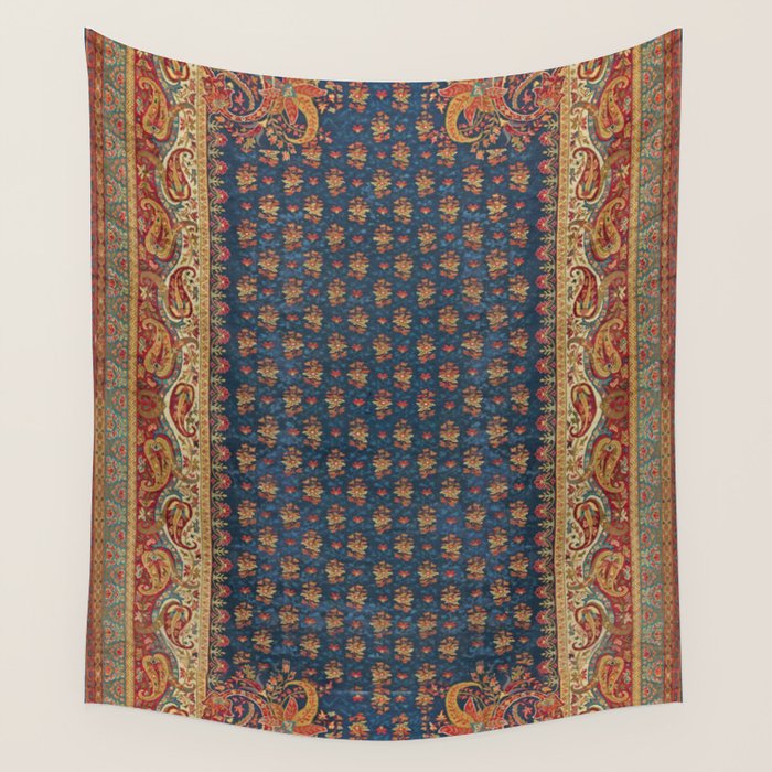 Antique English Axminster Carpet Print Wall Tapestry Gallery Image 1