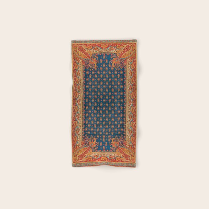 Antique English Axminster Carpet Print Bath Towel Gallery Image 1