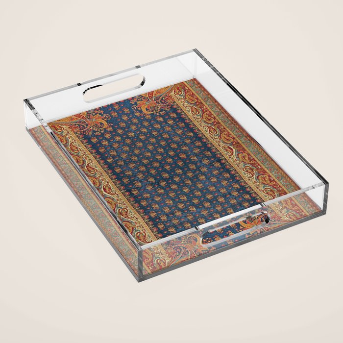 Antique English Axminster Carpet Print Acrylic Tray Gallery Image 1