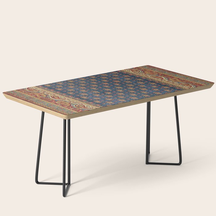 Antique English Axminster Carpet Print Coffee Table Gallery Image 1