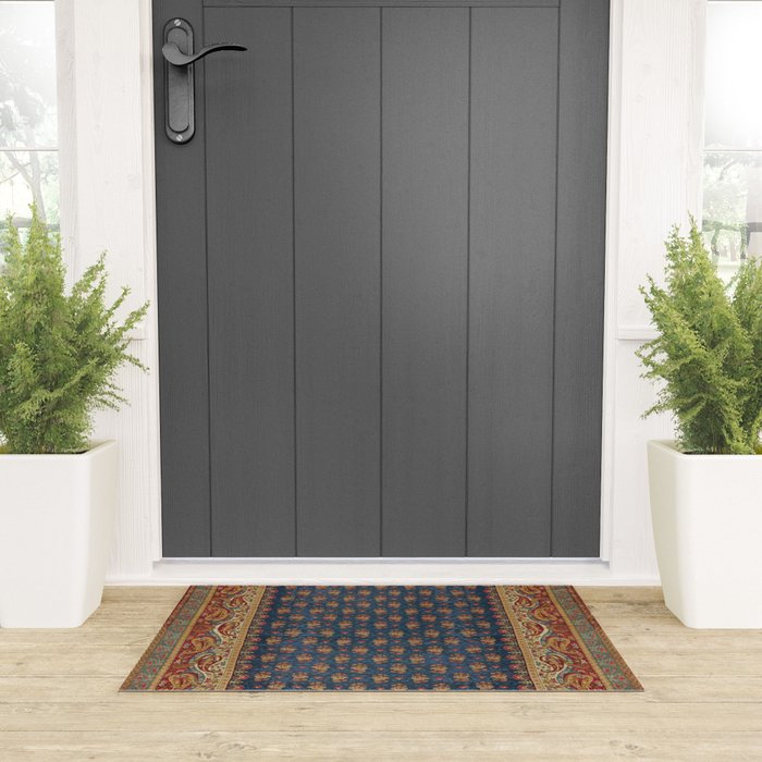 Antique English Axminster Carpet Print Welcome Mat Gallery Image 3