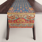 Antique English Axminster Carpet Print Table Runner Gallery Image 1