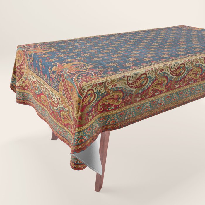 Antique English Axminster Carpet Print Tablecloth Gallery Image 1
