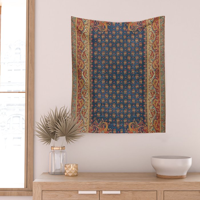 Antique English Axminster Carpet Print Wall Tapestry Gallery Image 2