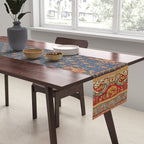 Antique English Axminster Carpet Print Table Runner Gallery Image 2