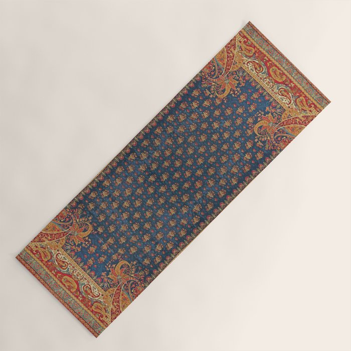Antique English Axminster Carpet Print Yoga Mat Gallery Image 1