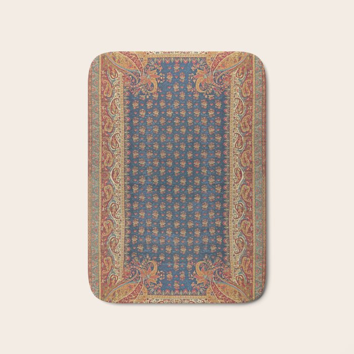 Antique English Axminster Carpet Print Bath Mat Gallery Image 1