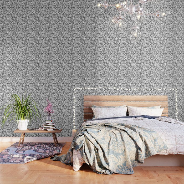 Black and white line doodle squiggle pattern Wallpaper Gallery Image 3