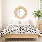 Black and white line doodle squiggle pattern Duvet Cover Gallery Image 3
