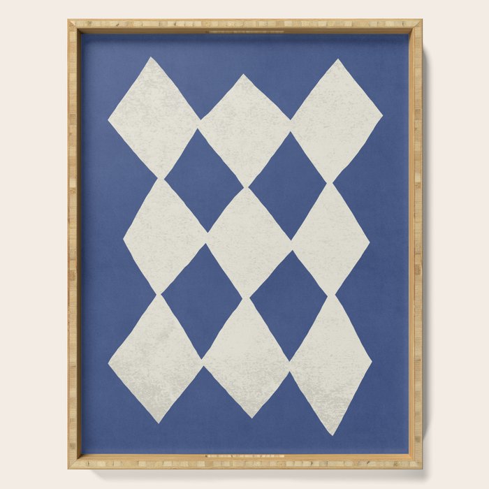 Diamond Pattern Abstract - Dark Blue Serving Tray Gallery Image 1