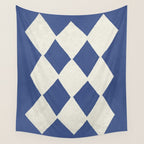 Diamond Pattern Abstract - Dark Blue Wall Tapestry Gallery Image 4