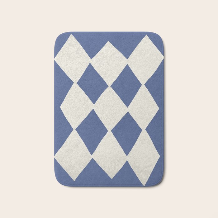 Diamond Pattern Abstract - Dark Blue Bath Mat Gallery Image 1