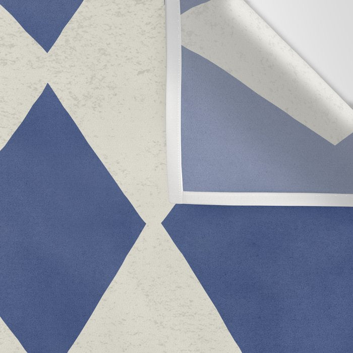 Diamond Pattern Abstract - Dark Blue Wall Tapestry Gallery Image 3