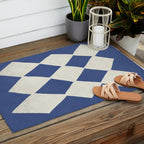 Diamond Pattern Abstract - Dark Blue Outdoor Rug Gallery Image 2