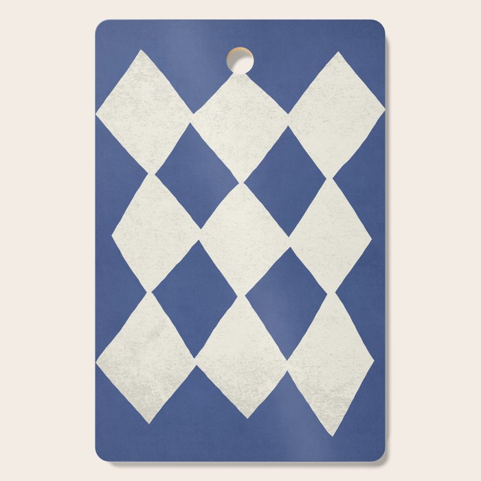 Diamond Pattern Abstract - Dark Blue Cutting Board Gallery Image 1